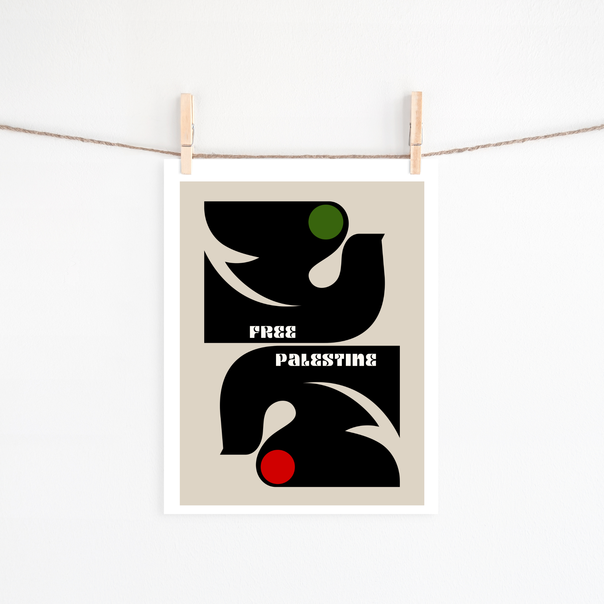Palestine abstract dove poster