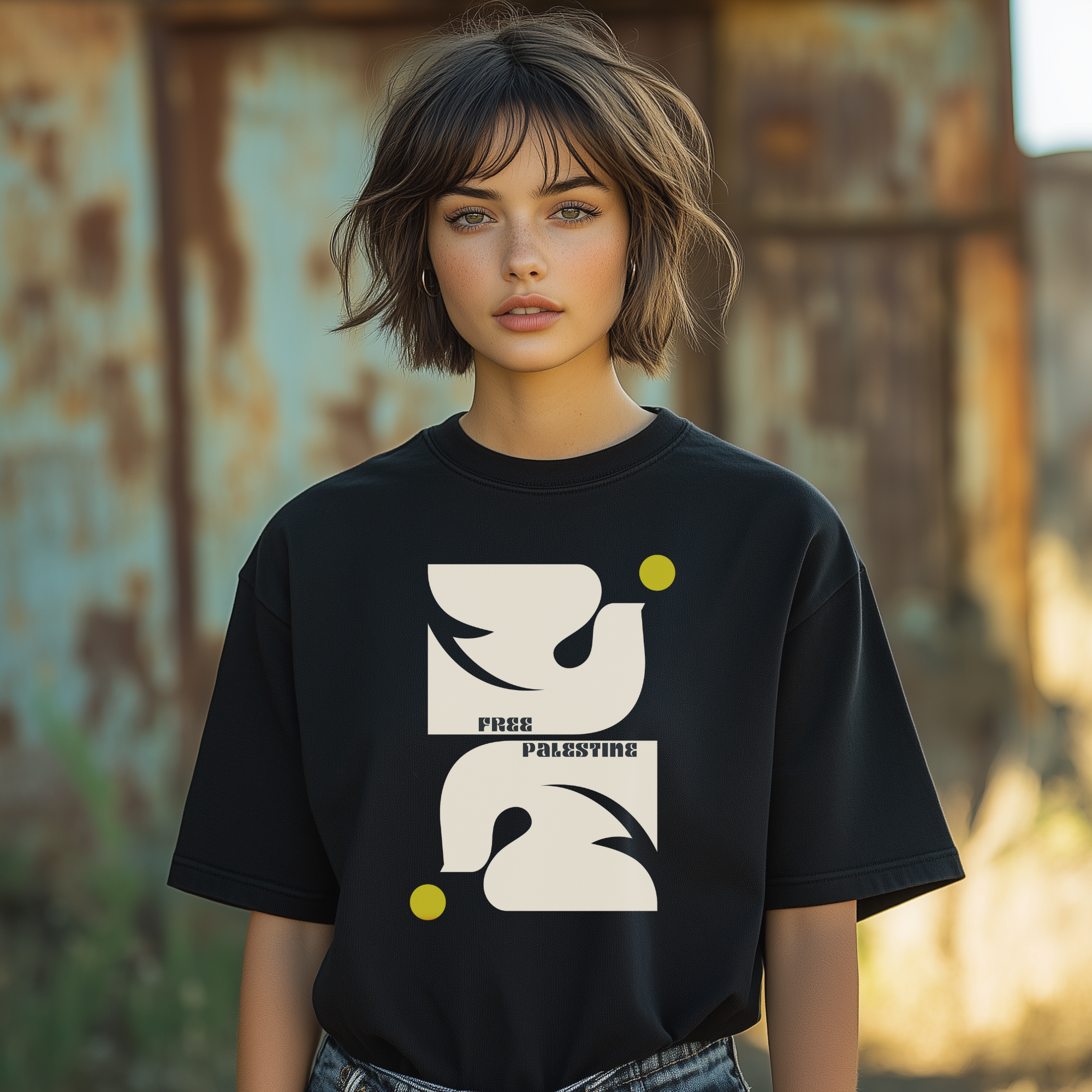 Free Palestine Abstract Doves Tshirt