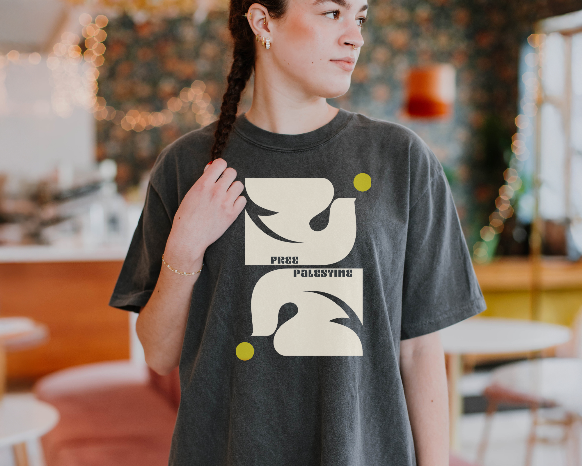 Free Palestine Abstract Doves Tshirt
