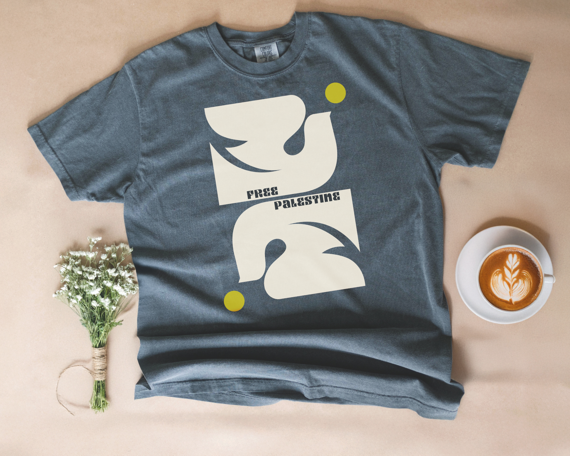 Free Palestine Abstract Doves Tshirt