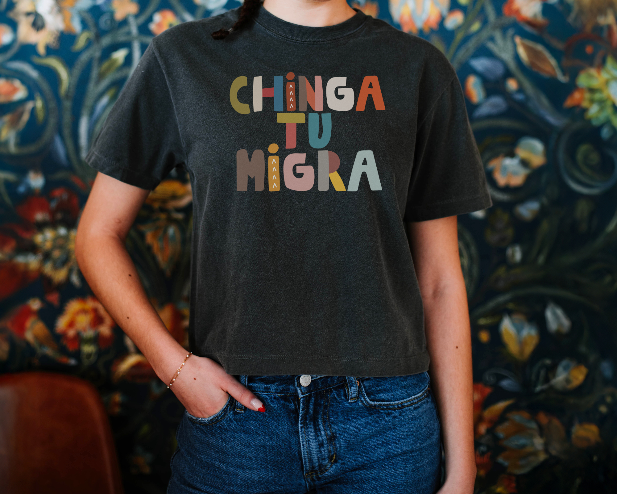 Chinga tu migra boxy tshirt