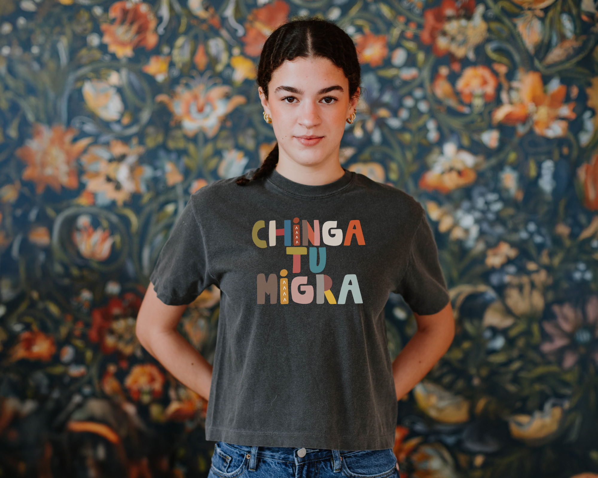 Chinga tu migra boxy tshirt