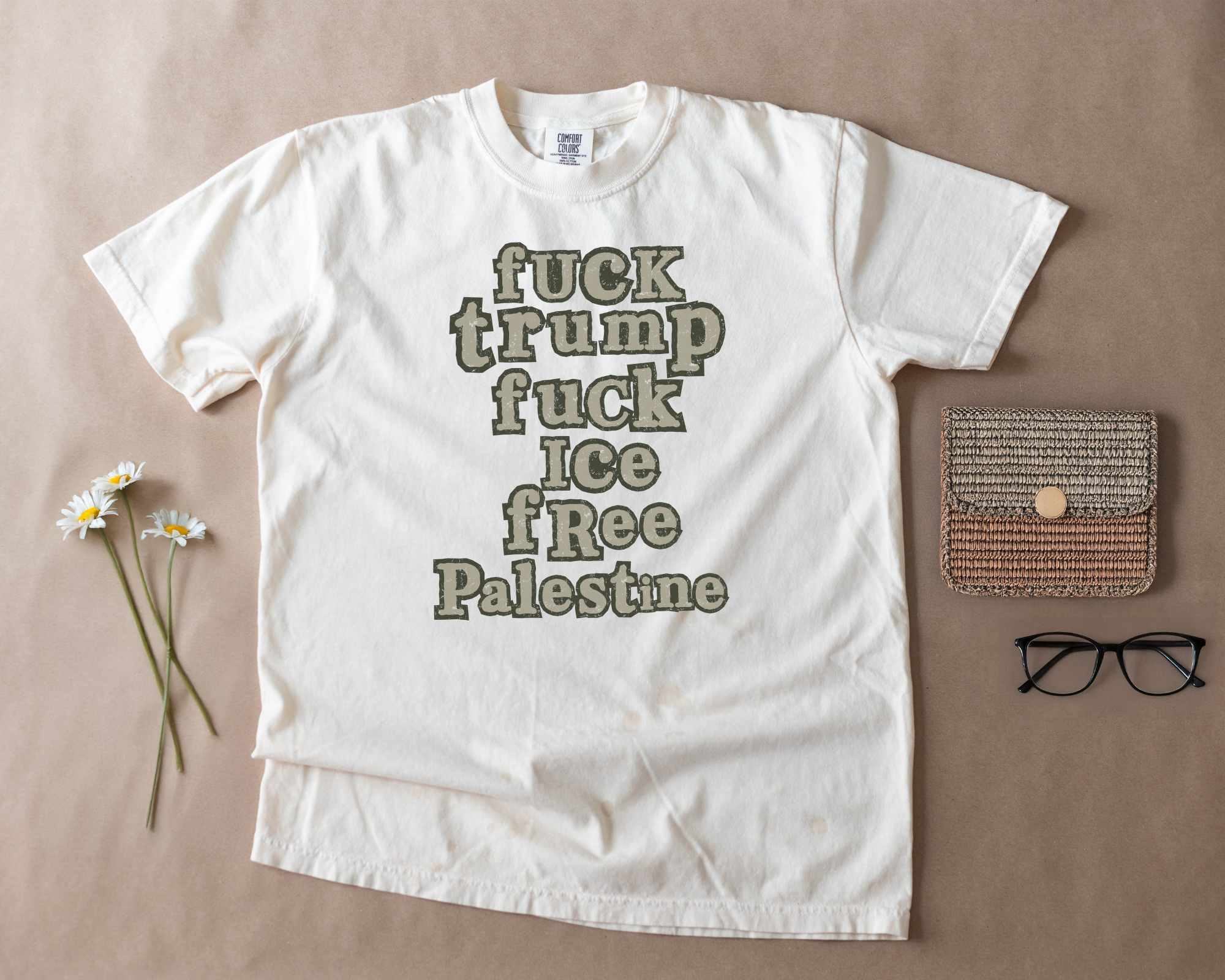 Fuck Trump Fuck ICE Free Palestine T-shirt