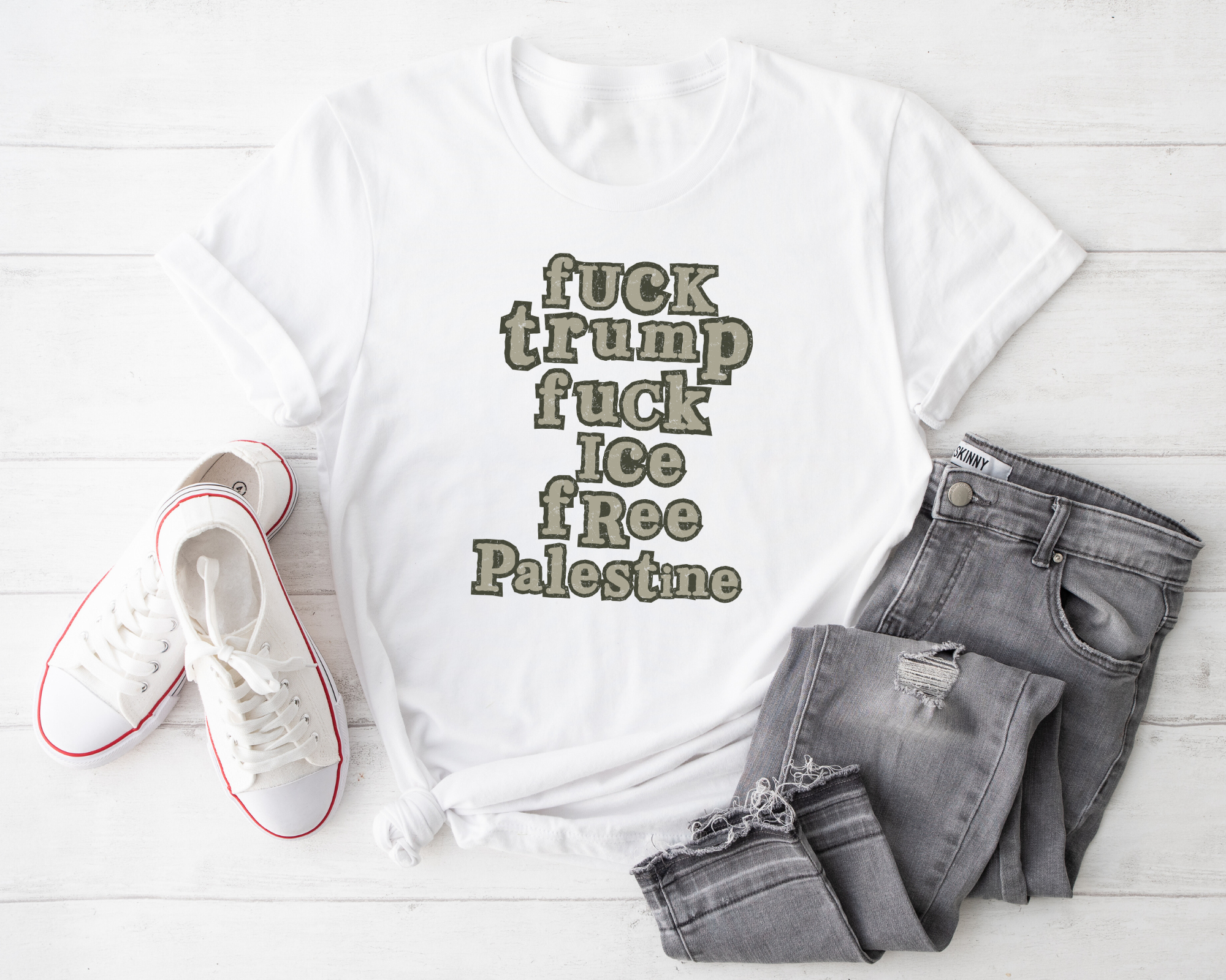 Fuck Trump Fuck ICE Free Palestine T-shirt