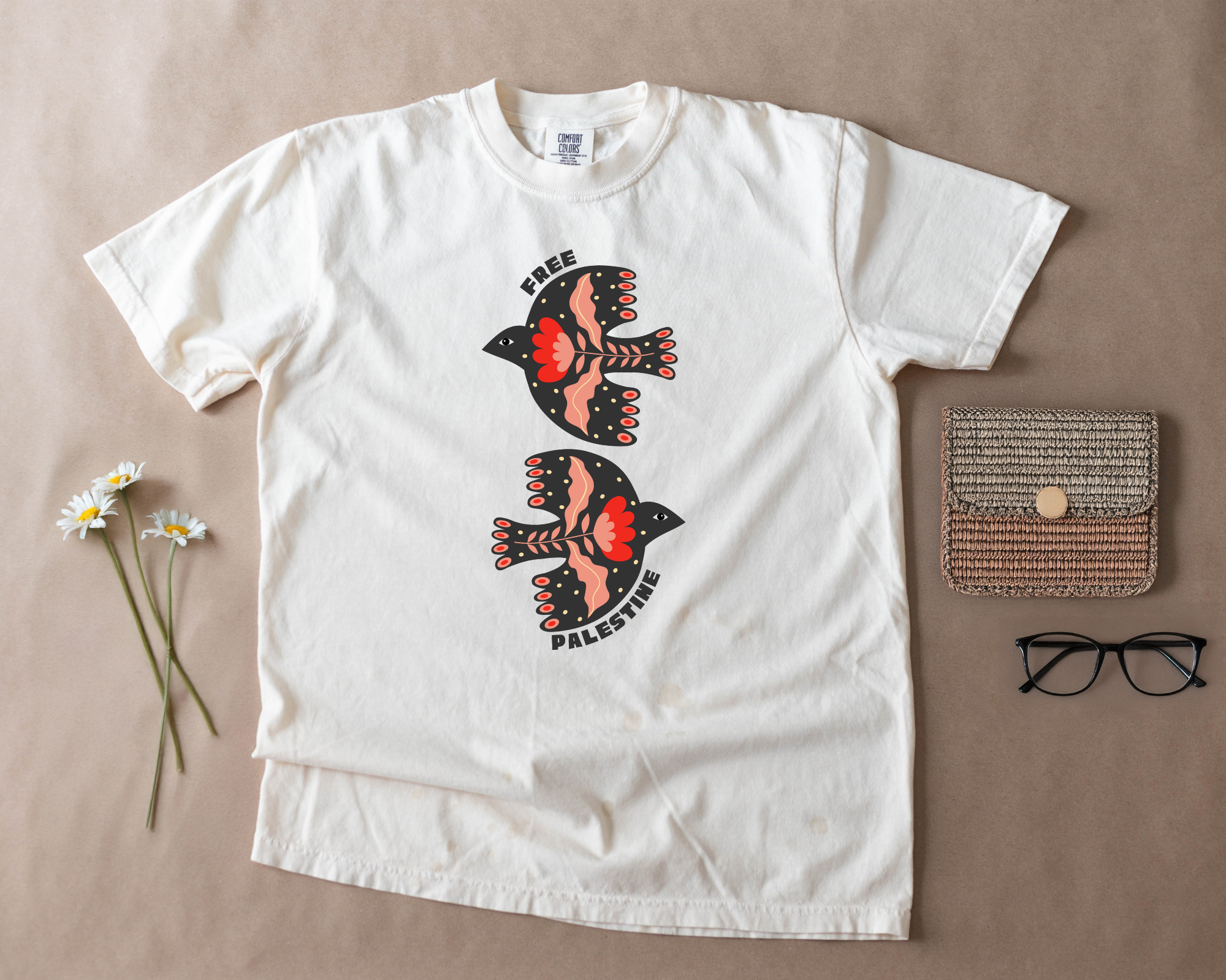 2 Doves Free Palestine t-shirt