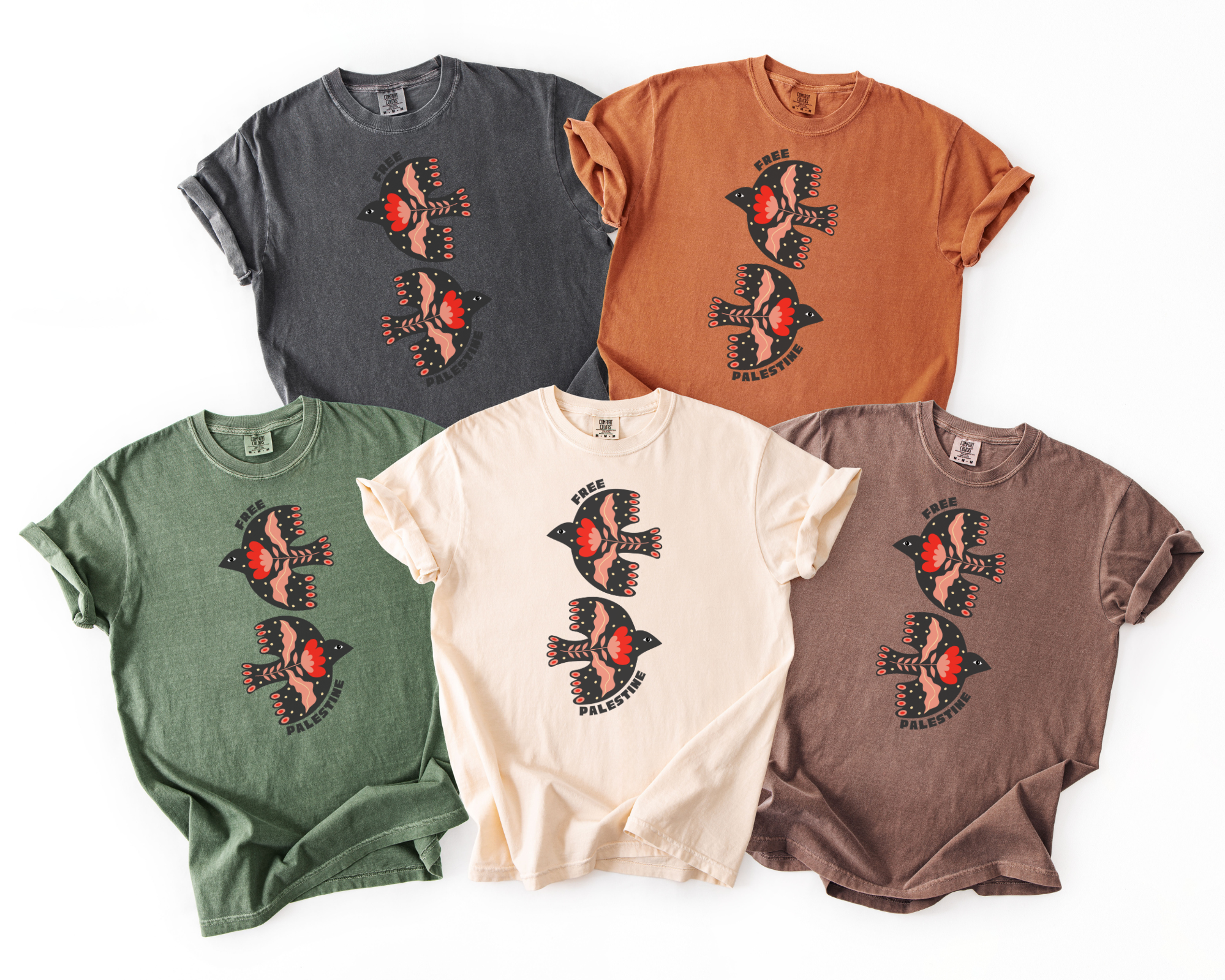 2 Doves Free Palestine t-shirt