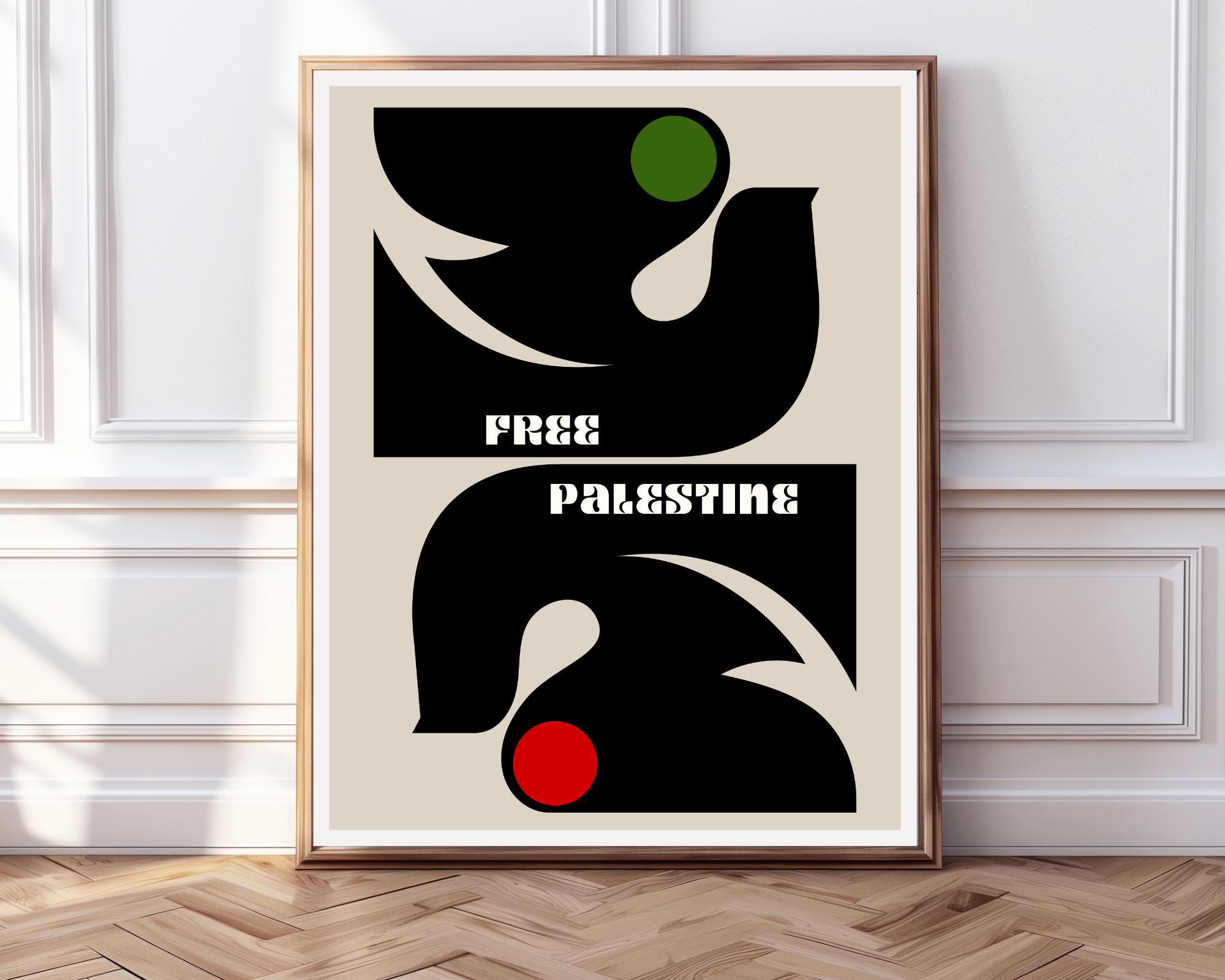 Palestine abstract dove poster
