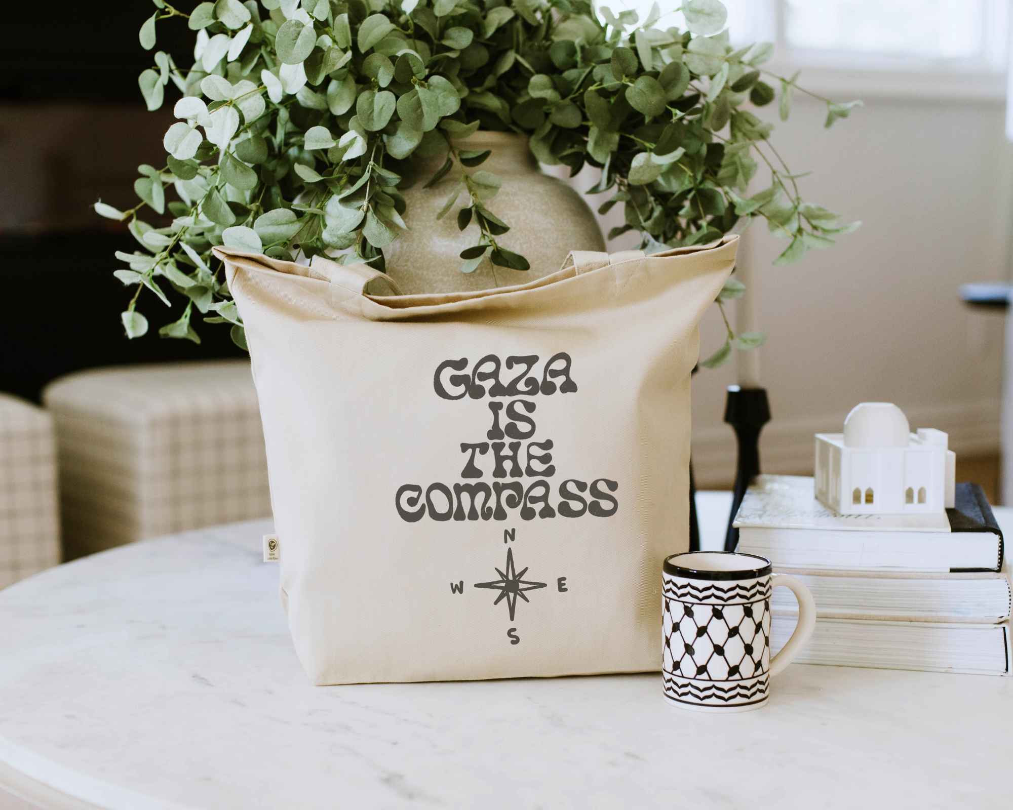 Gaza Is The Compass Eco Tote Bag