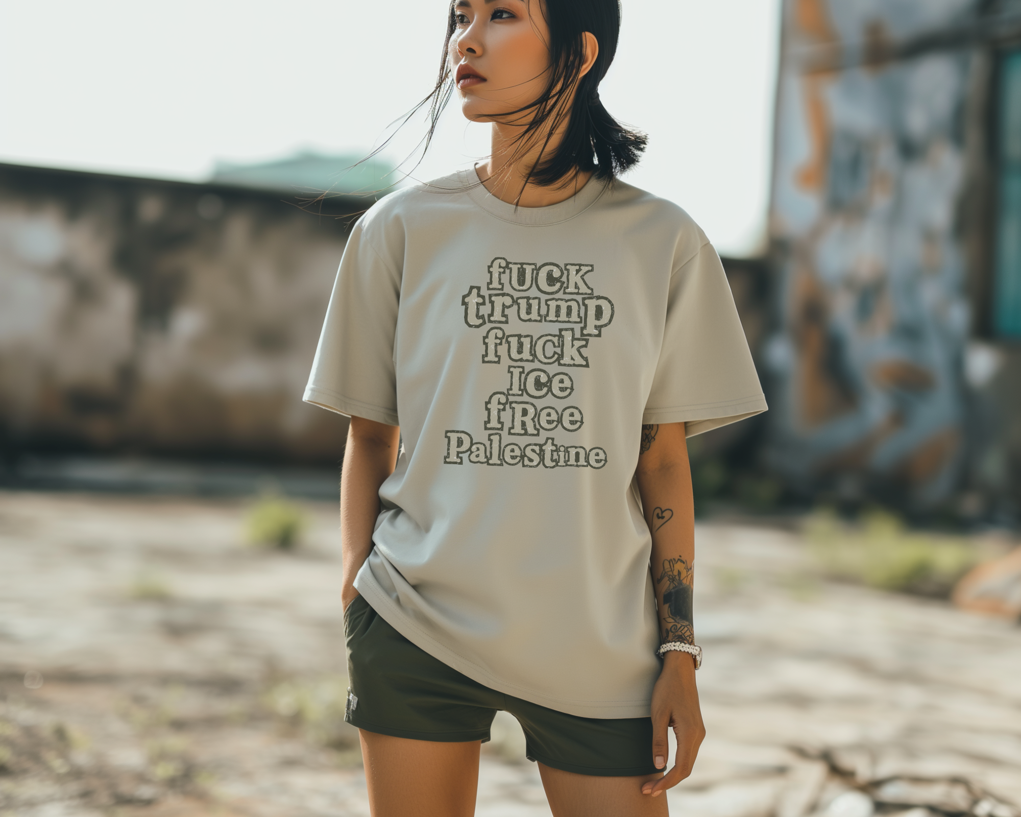 Fuck Trump Fuck ICE Free Palestine T-shirt