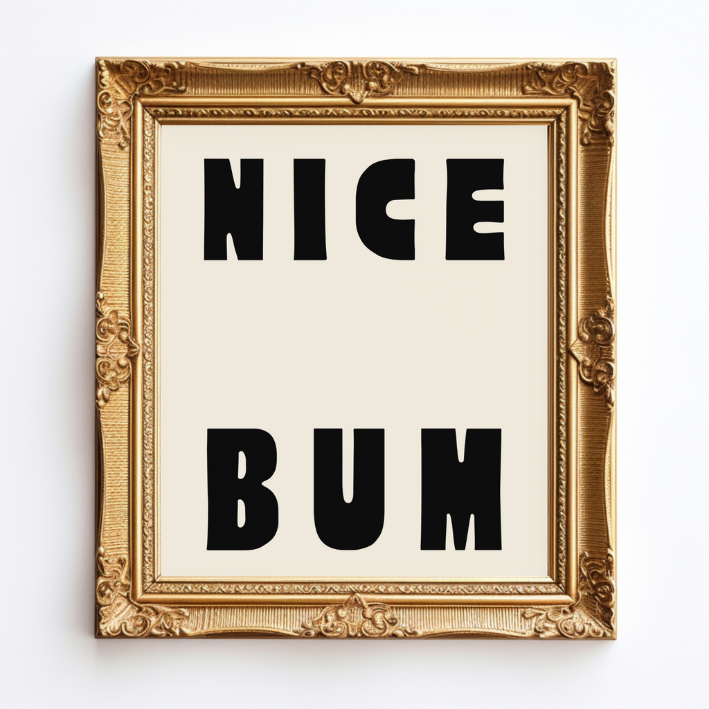 NICE BUM Bathroom wall art