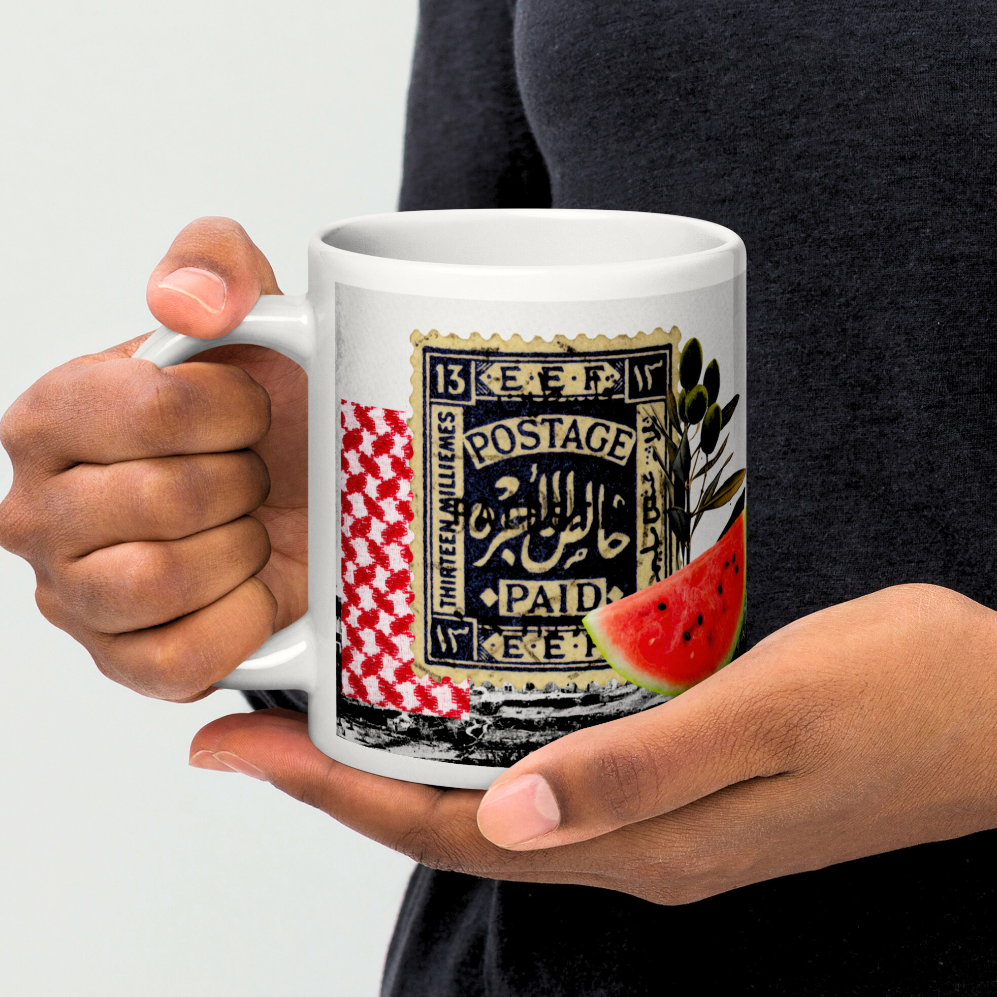 Palestine collage mug