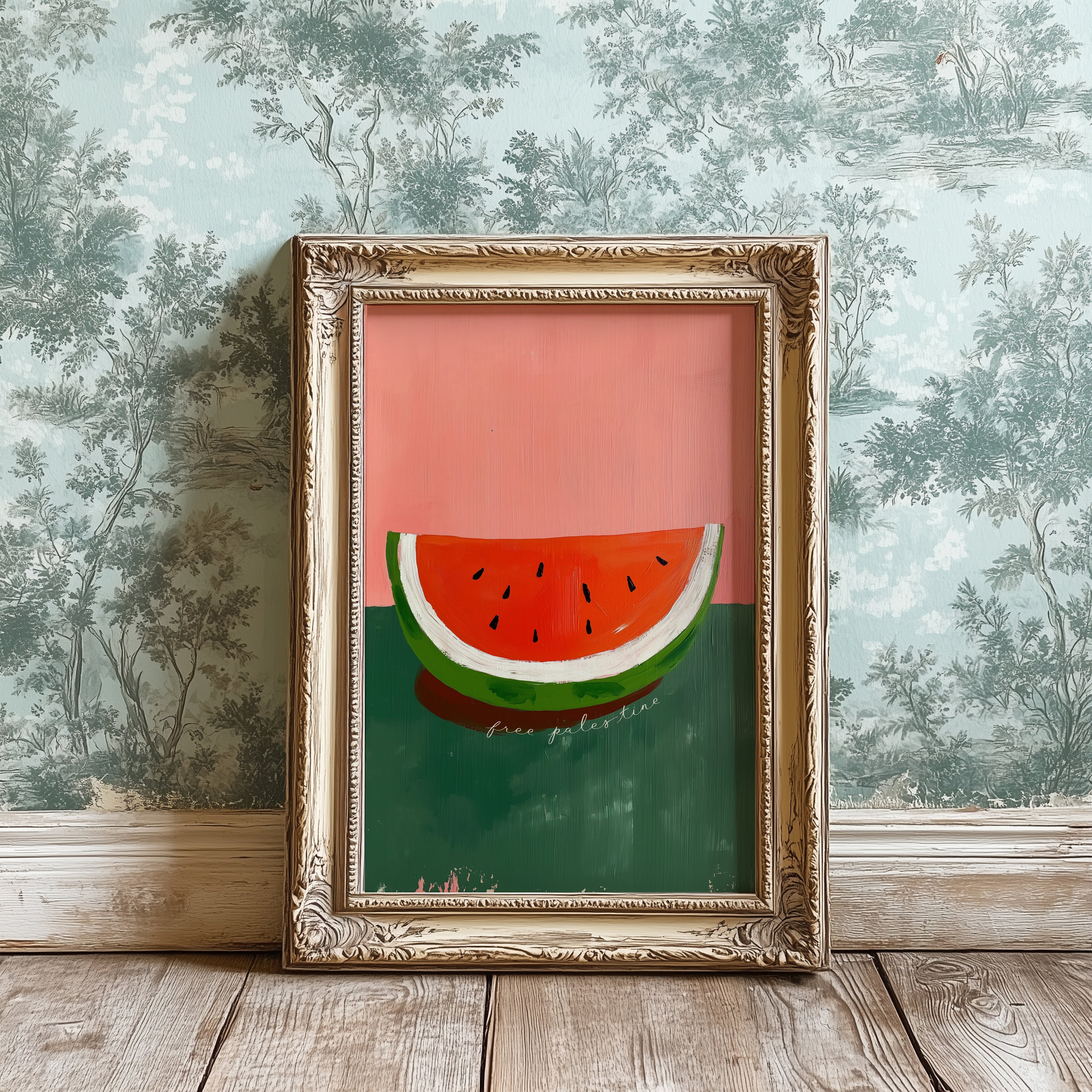 Free Palestine digital watermelon art