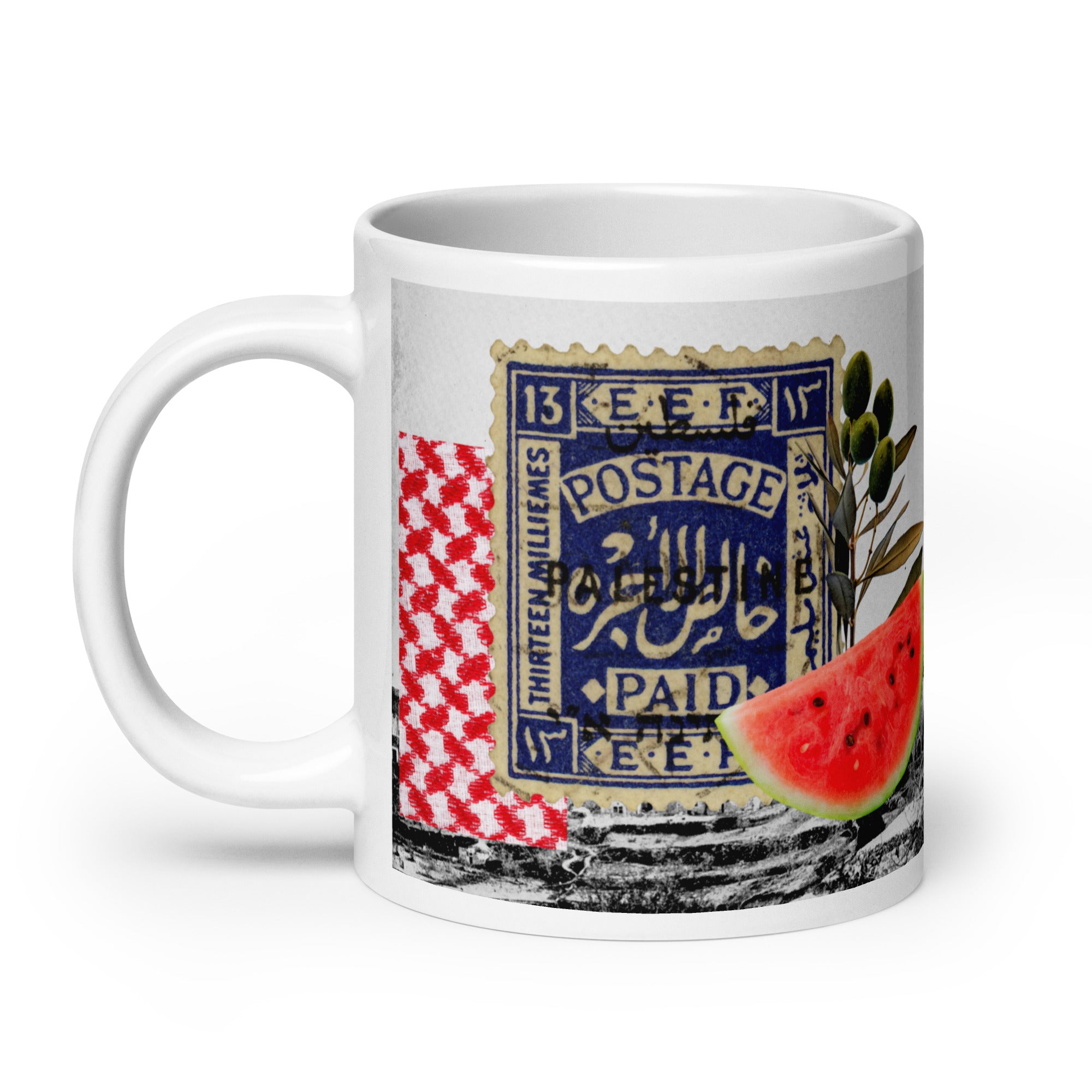 Palestine collage mug